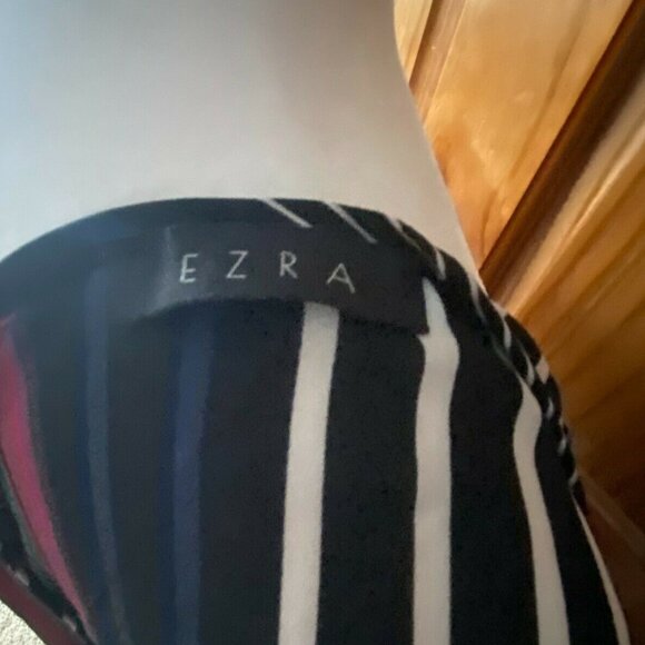 Ezra Womens Striped 3/4 Sleeve Blouse-Black/Multicolor-Size Small-GUC - Picture 5 of 5